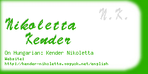 nikoletta kender business card